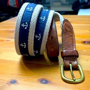 Nautical Theme  Belt w fabric and leather